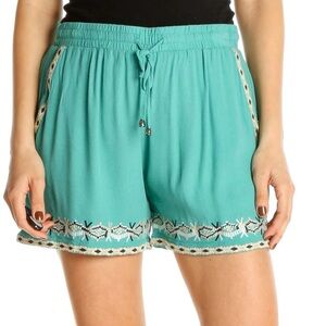 *CC* Anthropologie x Hei Hei Teal Embroidered Isle Shorts